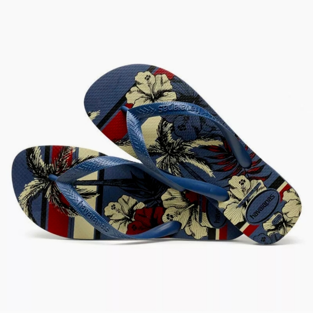 NWT Men's Aloha Indigo Blue Havaianas Flip-flops
